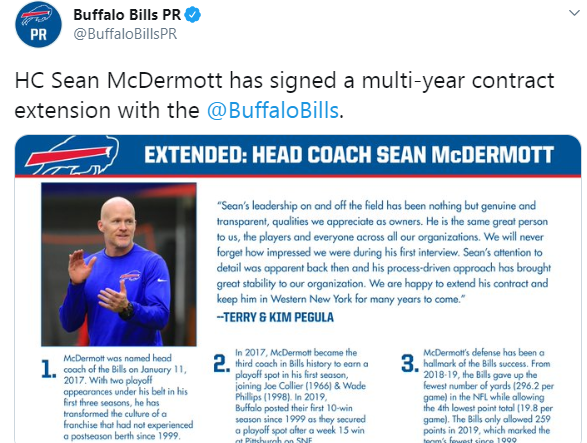 Extensions for Sean McDermott and Brandon Beane Mean It's Super